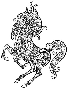 Zentangle süslü at