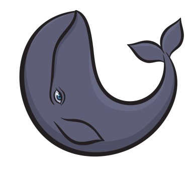 hand drawn whale clipart