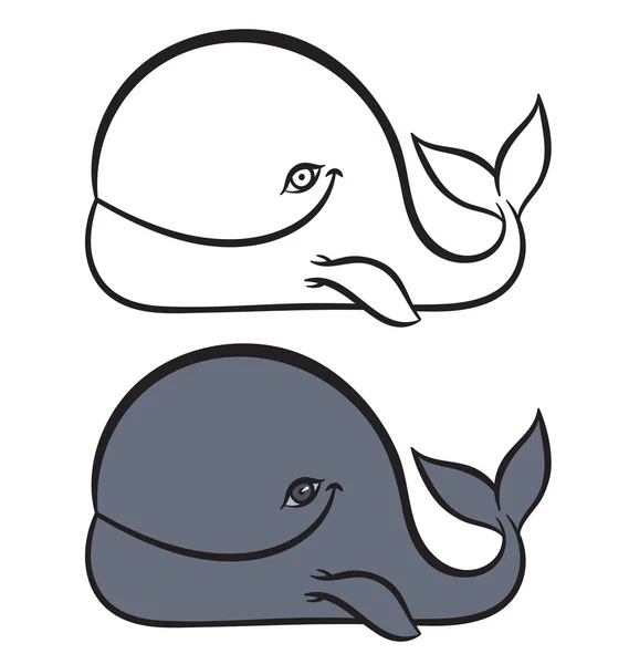 Hand drawn   whales — Stock Vector