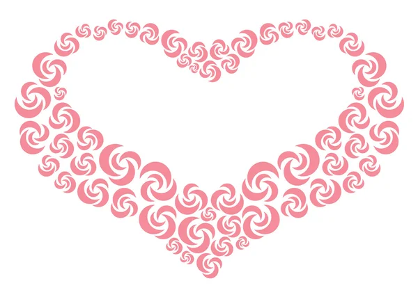 Pink heart of roses — Stock Vector