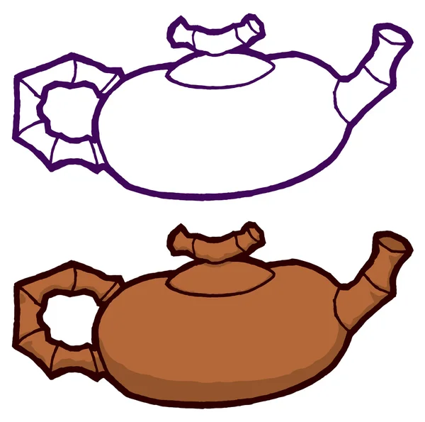 Old decorative teapots — Stock Vector