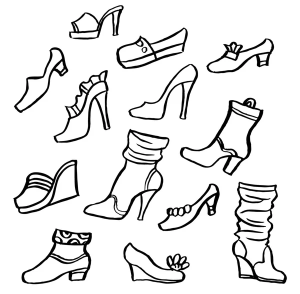 Colección zapatos femeninos — Archivo Imágenes Vectoriales