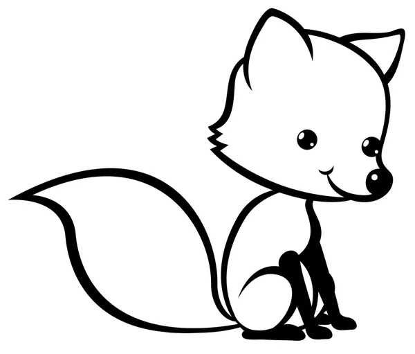 Cute Fox kartun - Stok Vektor