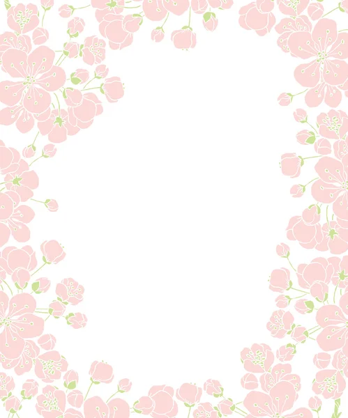 Cherry nebo sakura květinový rámeček — Stockový vektor