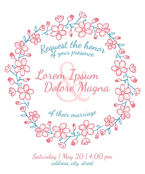 Invitación plantilla de tarjeta de boda — Vector de stock