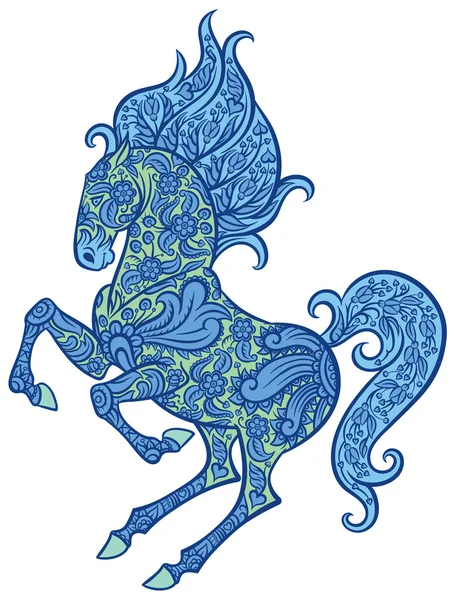 Cheval décoré Zentangle — Image vectorielle