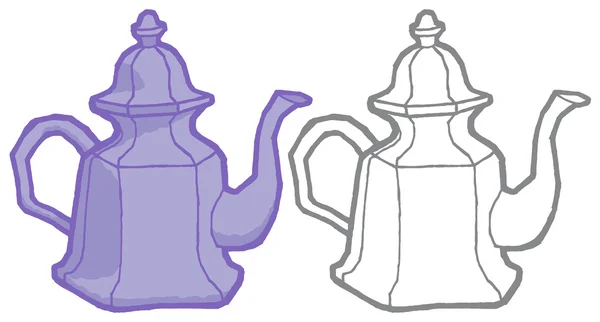 Old decorative teapots — Stock Vector