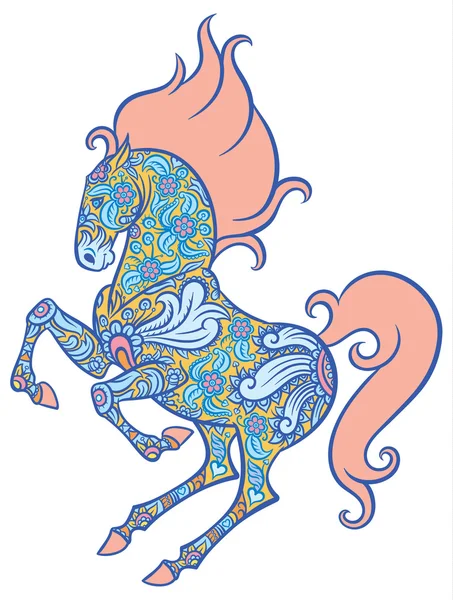 Cheval décoré Zentangle — Image vectorielle