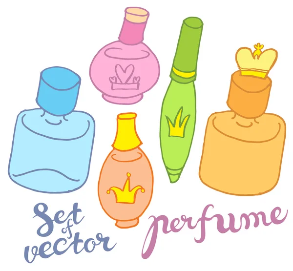 Botellas de perfume colorido — Archivo Imágenes Vectoriales