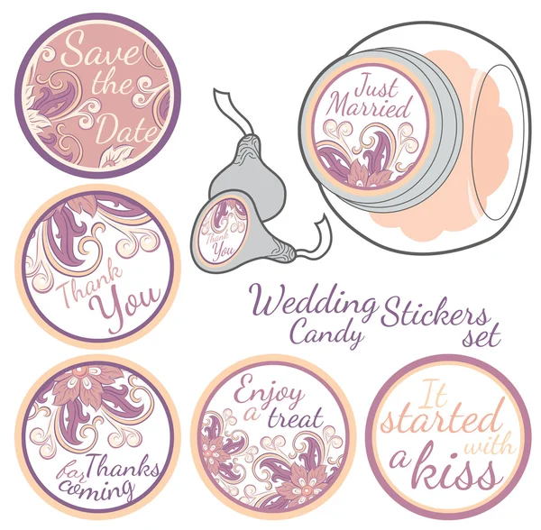 Candy Sticker Labels set — Stock Vector