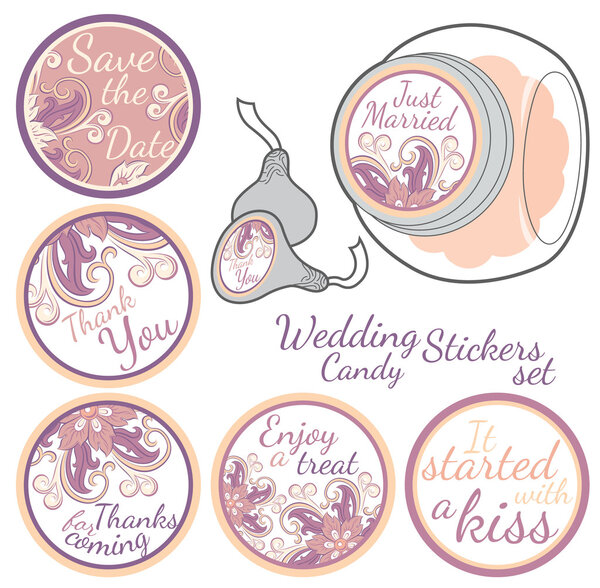Candy Sticker Labels set