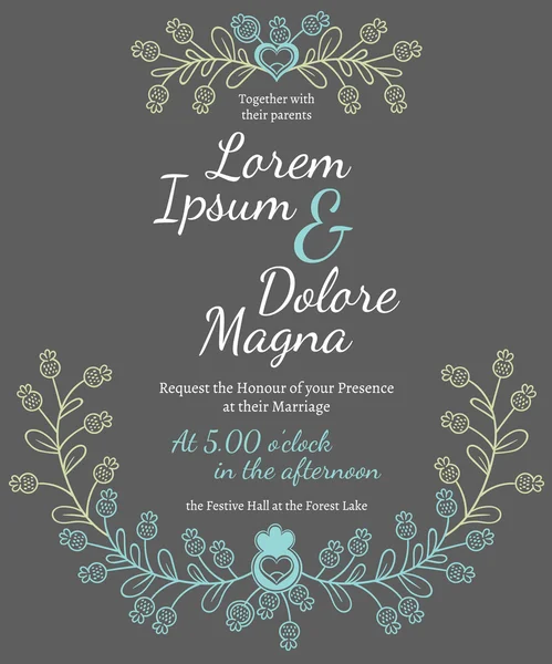 Invitación plantilla de tarjeta de boda — Vector de stock