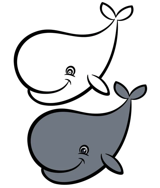 Hand drawn   whales — Stock Vector