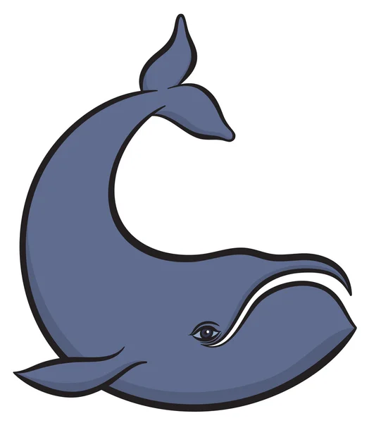 Płetwal błękitny uśmiechający się — Wektor stockowy