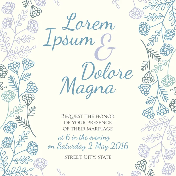 Tarjeta de boda de invitación — Vector de stock