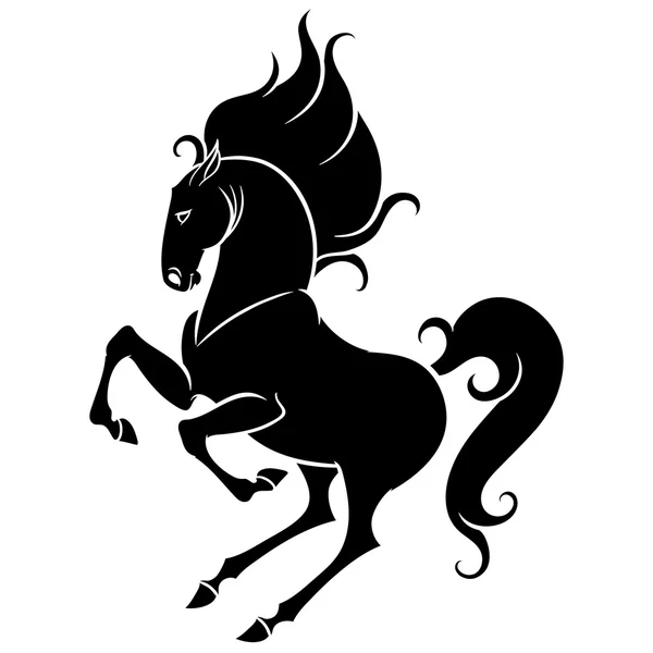 エネルギッシュな馬の飼育 — ストックベクタ