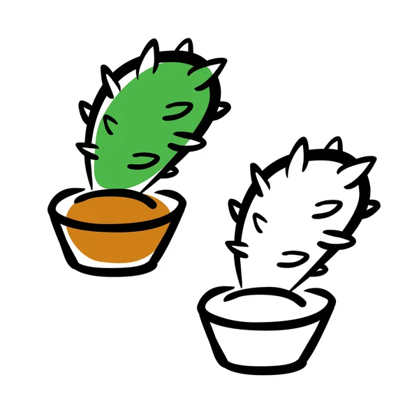 Twee cartoon cactussen — Stockvector