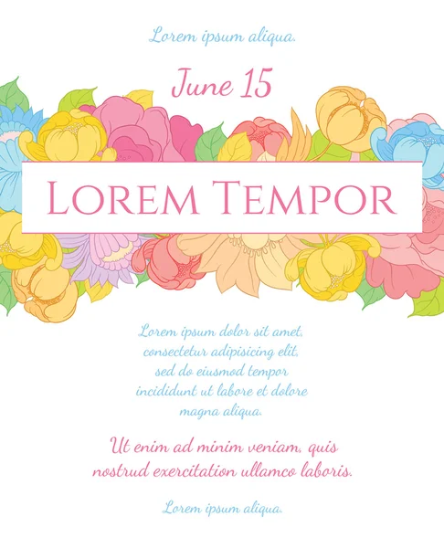Invitation wedding floral card template — Stock Vector