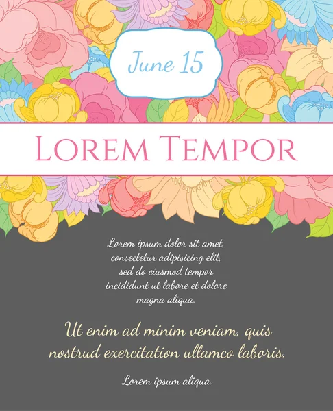 Invitación boda tarjeta floral — Archivo Imágenes Vectoriales