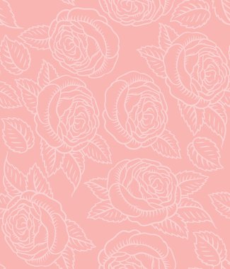 Gül ile Seamless retro modeli