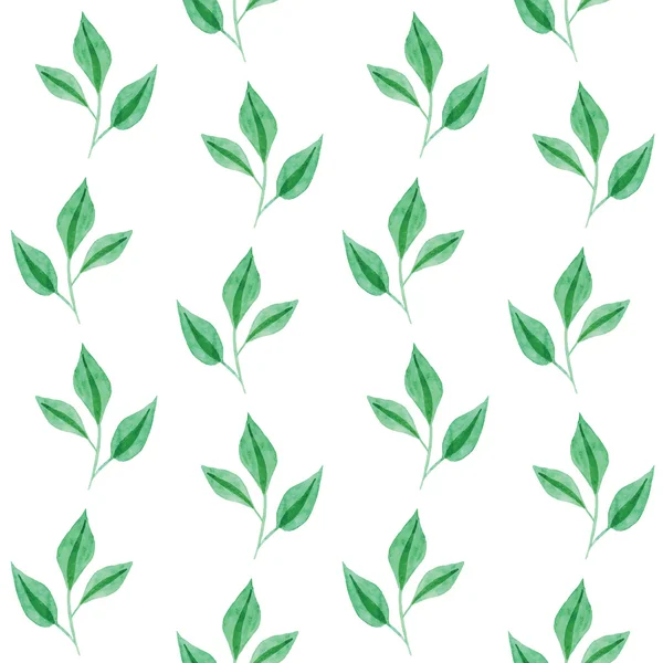 Delicato modello senza cuciture di foglie verdi — Vettoriale Stock