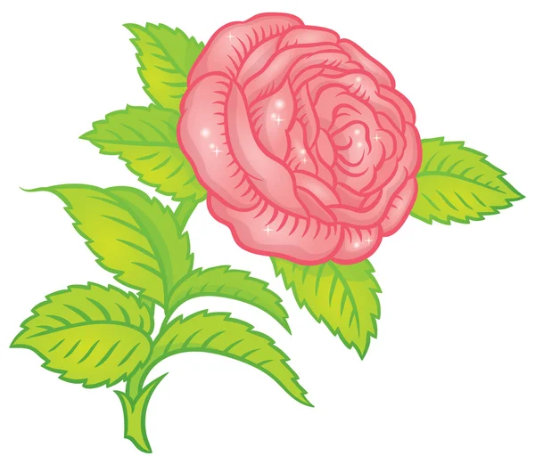 Retro pink rose in classic style — Stock Vector