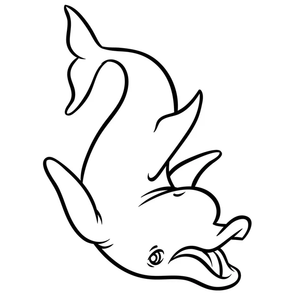 Дельфин изолирован на белом фоне — стоковый вектор