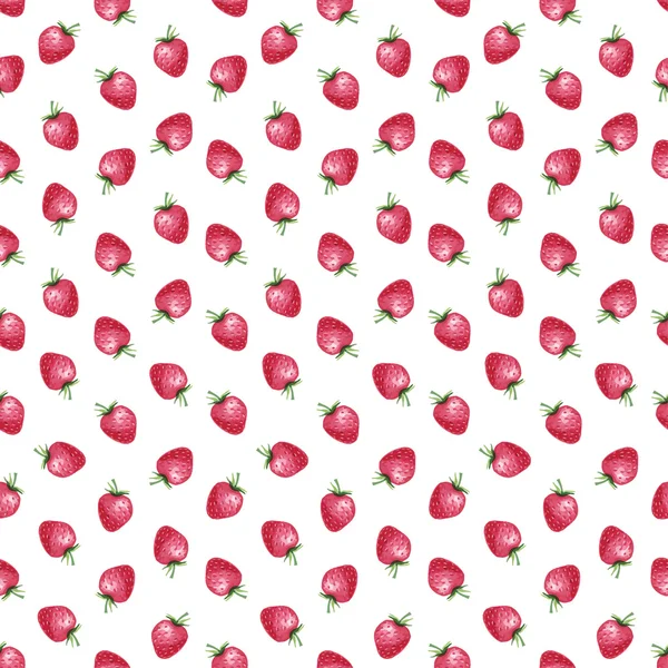 Modèle sans couture de fraises rouges — Image vectorielle