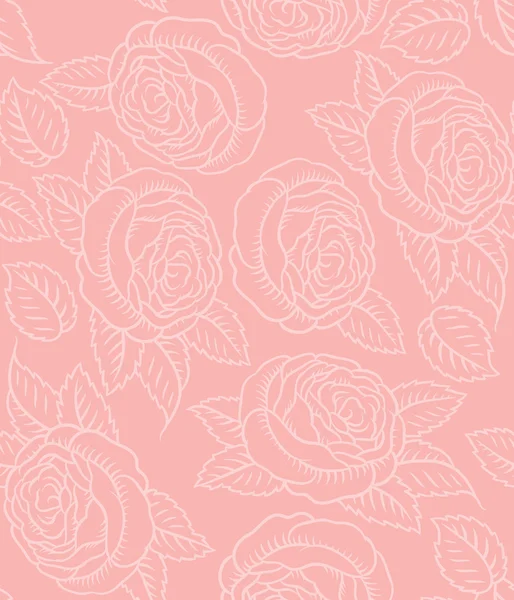 Seamless retro pattern with roses — Stock Vector