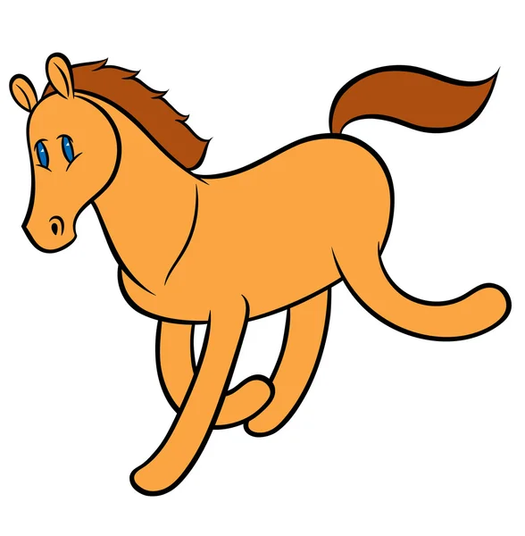 Caballo corriendo divertido — Vector de stock