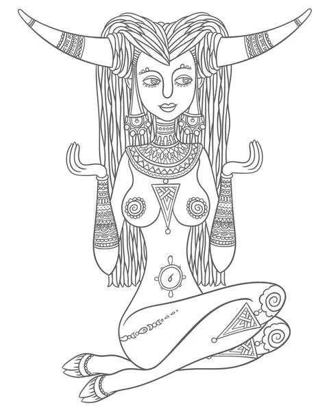 Девочка Таурус, зодиакальный астрологический знак — стоковый вектор