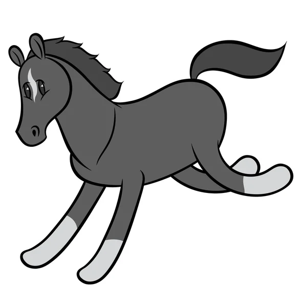 Funny running horse — Stock Vector