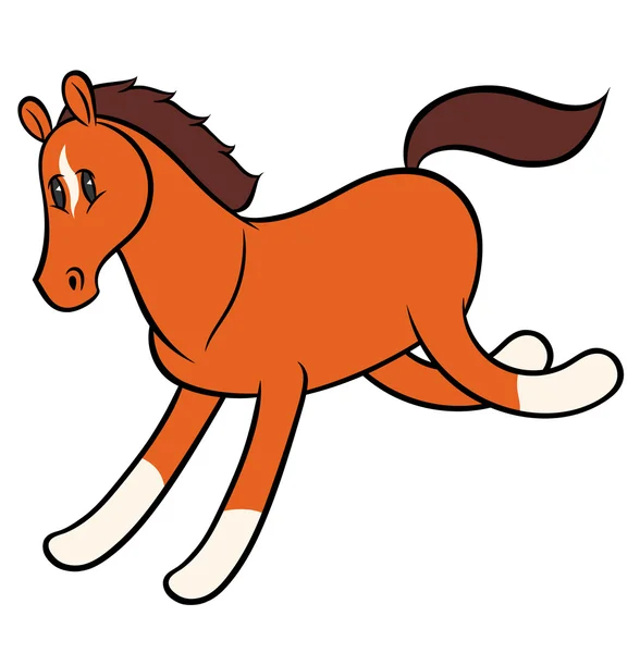 Caballo corriendo divertido — Vector de stock