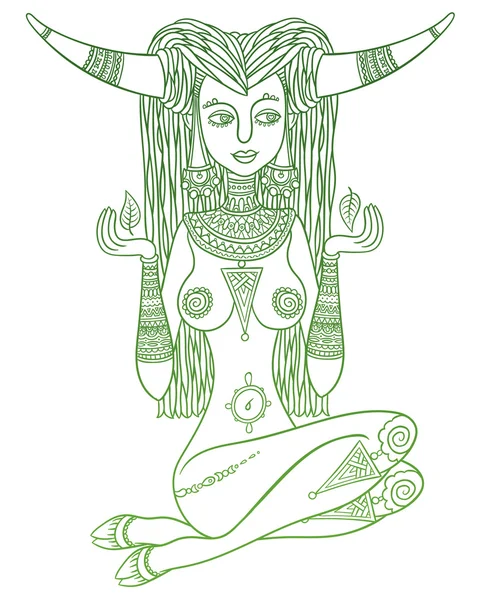 Девочка Таурус, зодиакальный астрологический знак — стоковый вектор