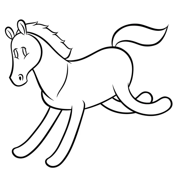 Caballo corriendo divertido — Vector de stock