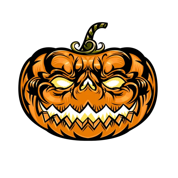 Подробные смешные лица тыквы Хэллоуина — стоковый вектор
