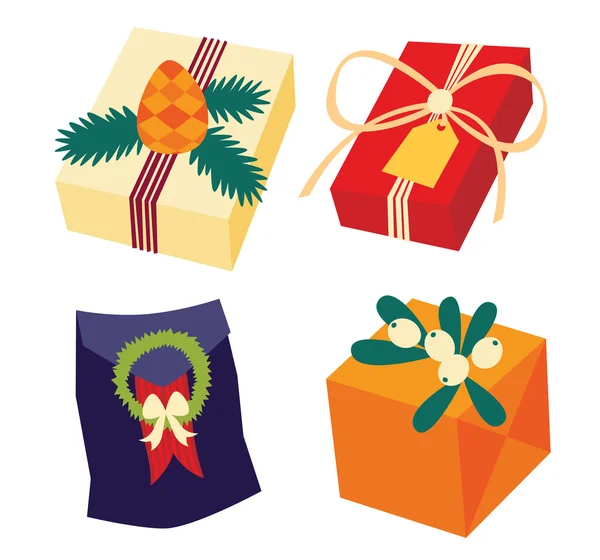 Conjunto de coloridas cajas de regalo — Vector de stock