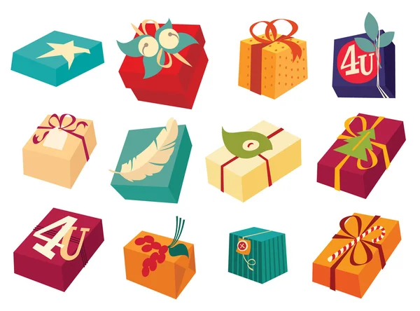 renkli hediye kutuları kümesi