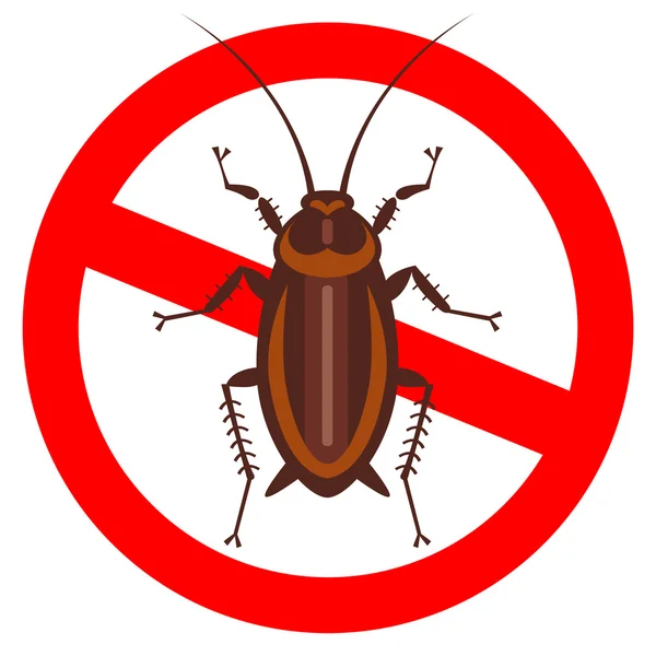 Cucaracha en emblema de estilo puro — Vector de stock