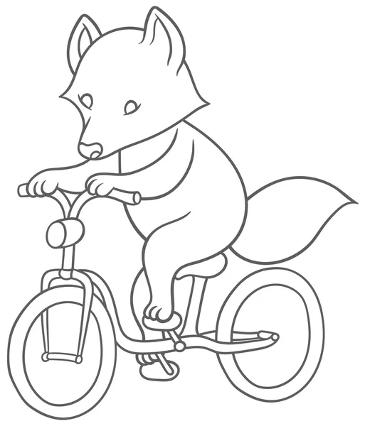 Cartoon racoon schets een fiets — Stockvector