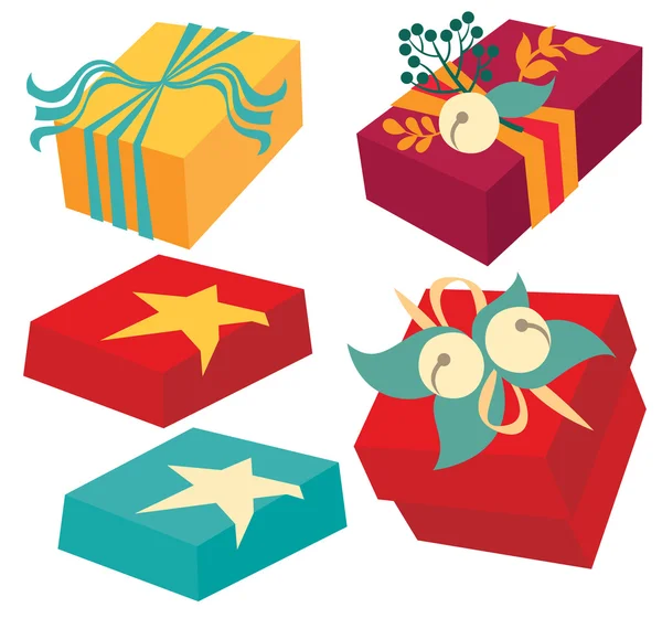 Set of colorful gift boxes — Stock Vector