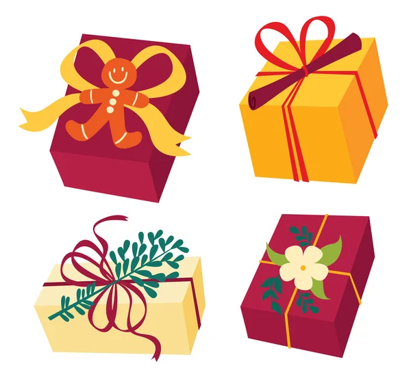 Set of colorful gift boxes — Stock Vector