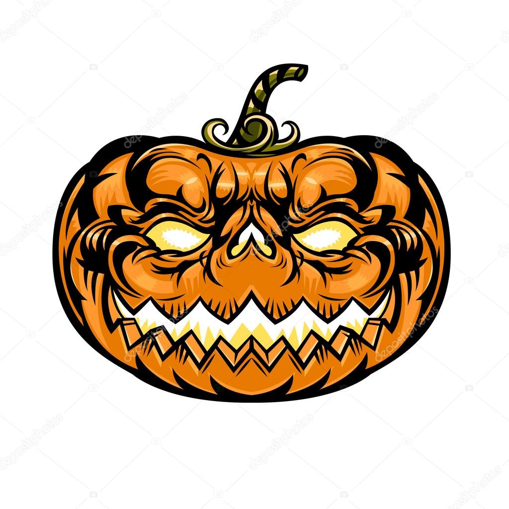 detailed funny halloween pumpkin faces