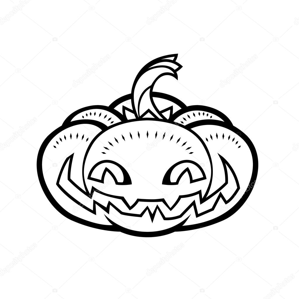 Detailed funny halloween pumpkin