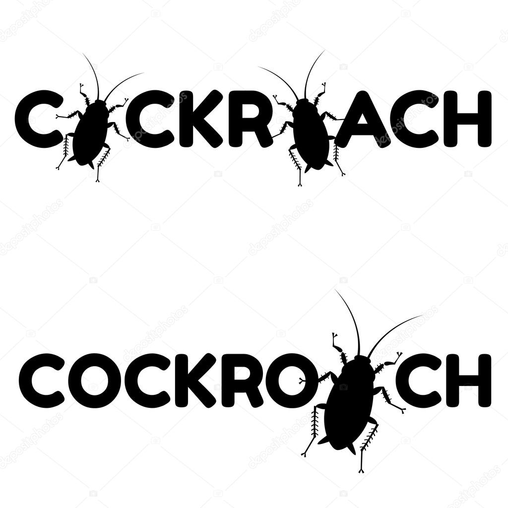text logo template with cockroaches