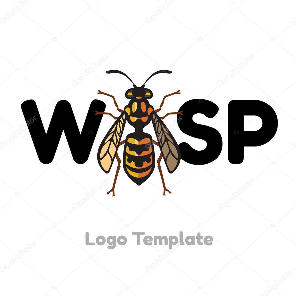 Wasp Bee Hornet vector illustration - set of household pests in pure style