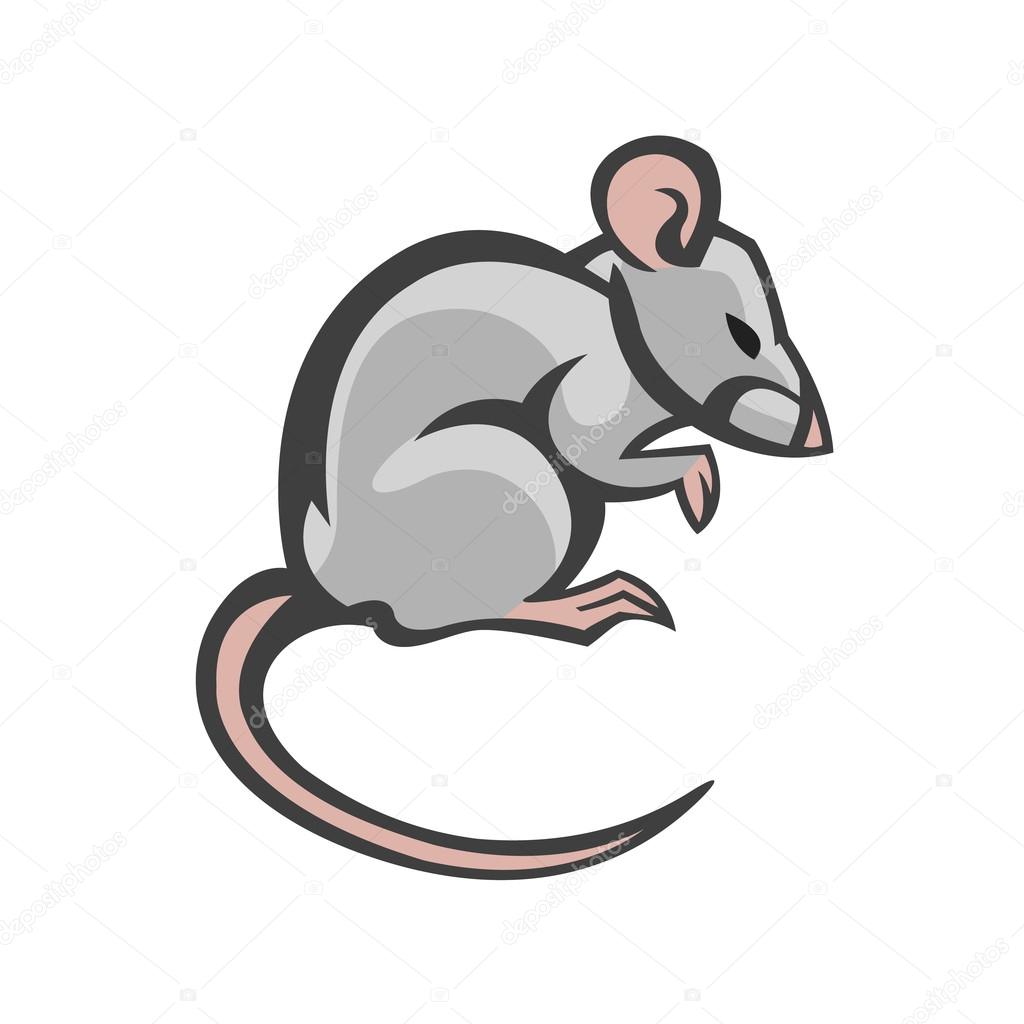 House mouse vector drawing home parasite - set of household pests in pure style