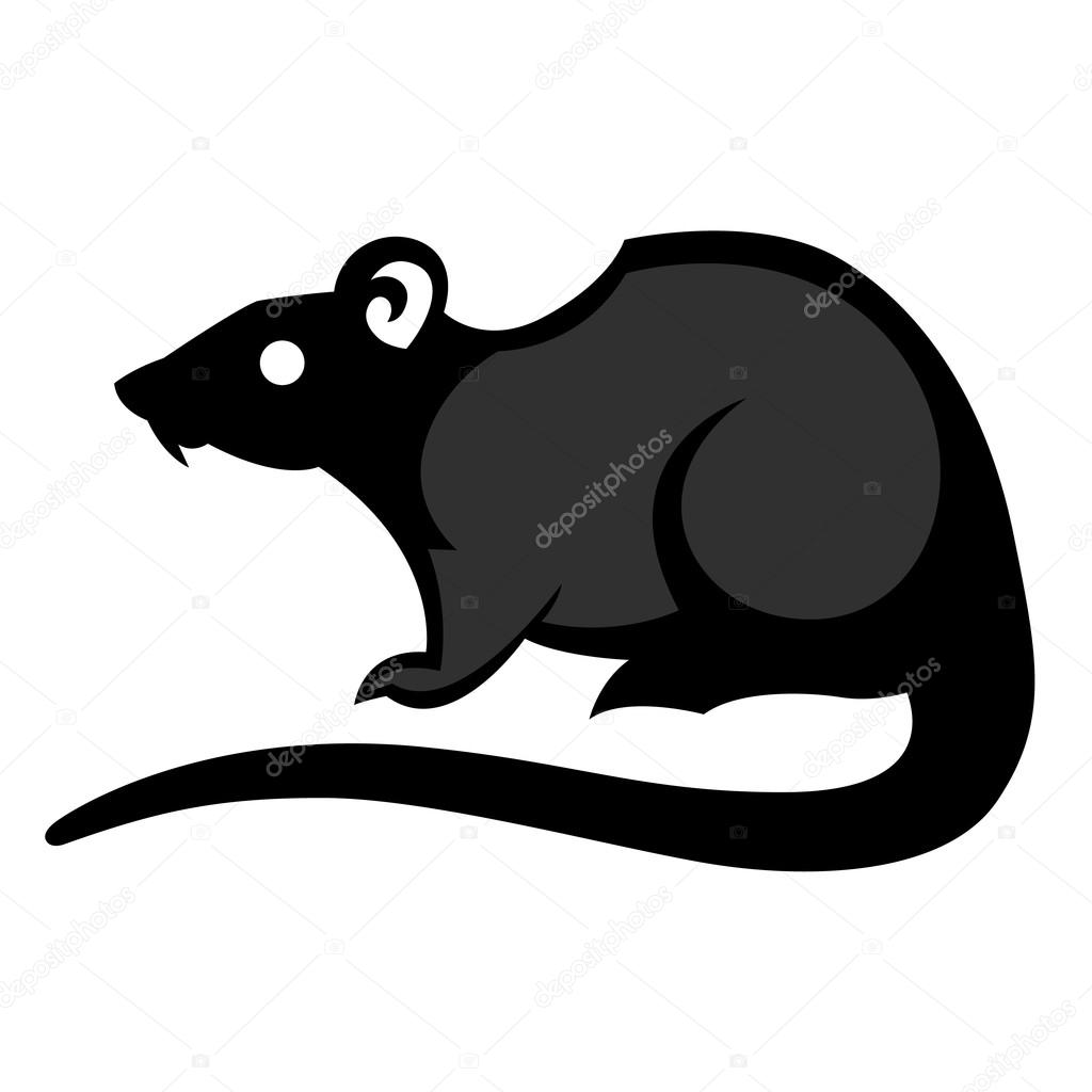 Rat pest vector drawing home parasite - set of household pests in pure style