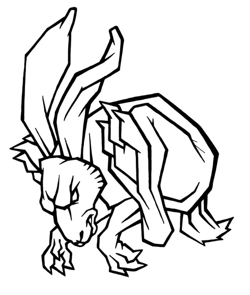 Energisk figur snabbt hoppande hare — Stock vektor