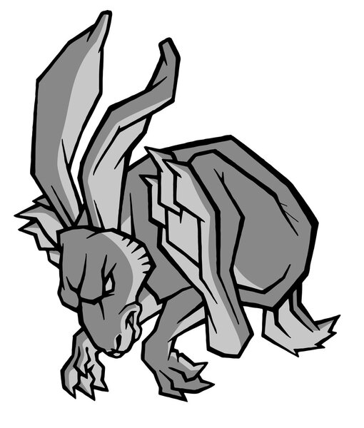 энергичная фигура быстро прыгающего зайца
